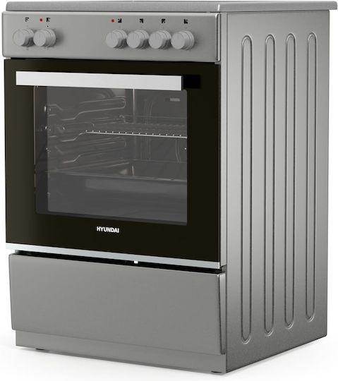 Cooker 69lt with Ceramic Hobs W60cm. Inox
