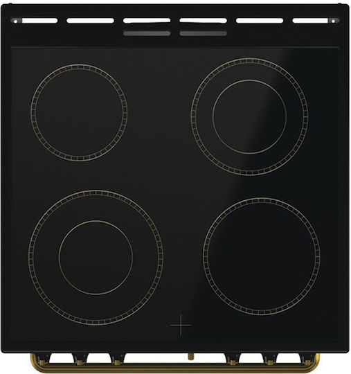 Gorenje GECS6B70CLB Aragaz 71lt cu Plite Ceramice L60cm. Black