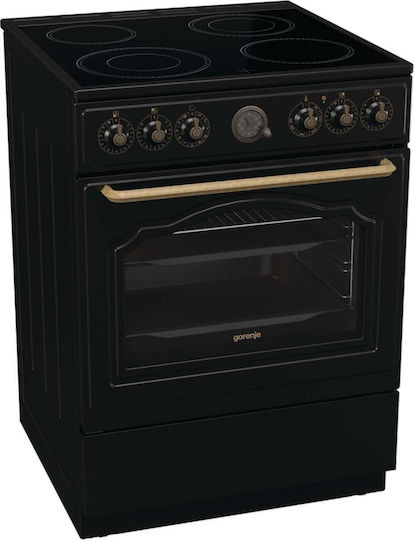 Gorenje GECS6B70CLB Aragaz 71lt cu Plite Ceramice L60cm. Black