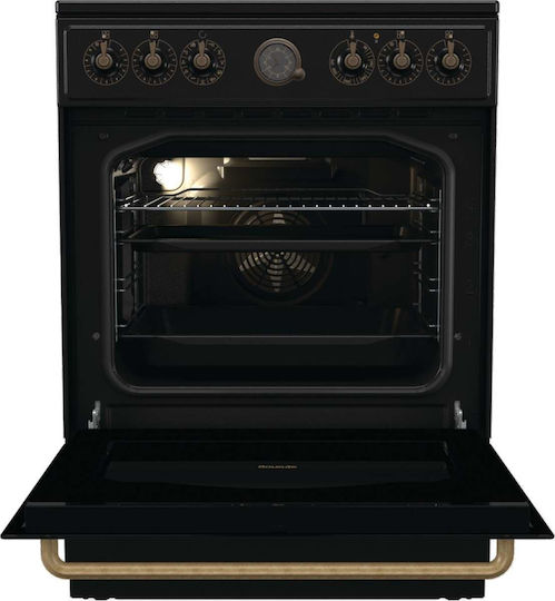 Gorenje GECS6B70CLB Aragaz 71lt cu Plite Ceramice L60cm. Black