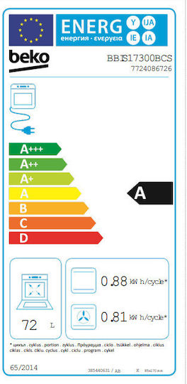 Beko Einbauofen 72Es B59.5cm.