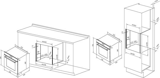 Davoline BBO 7210 Over Counter Oven 72lt W59.4cm.