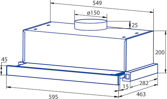 Cata TFB 5160X Schiebbarer Dunstabzug 60cm Inox