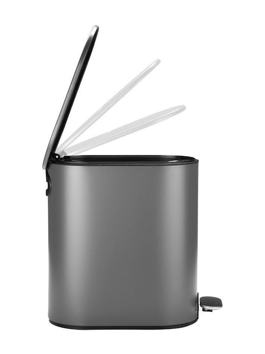 Estia Metallic Bathroom Basket Soft Close 5lt Gray