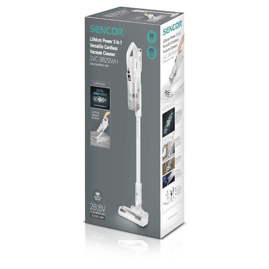 Sencor SVC 9829WH Επαναφορτιζόμενη Σκούπα 2 σε 1 Stick & Χειρός 28.8V Λευκή