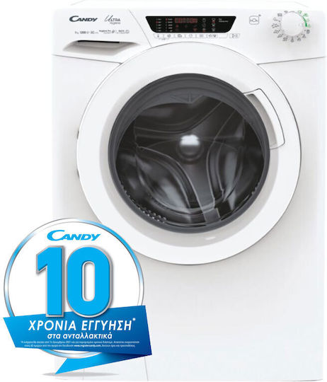 Candy Washing Machine 7kg with Steam Technology 1200 Rounds Smart Touch HE4 1274TWM6/1-S