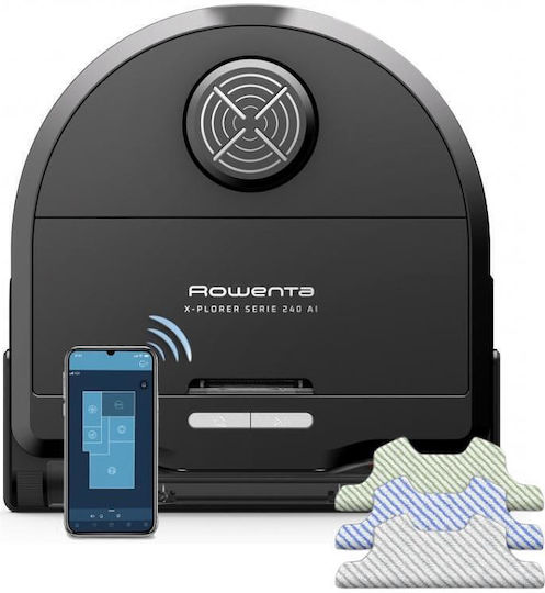 Rowenta X-Plorer Serie 240 Ai Прахосмукачка Робот с Лазерно Картографиране и Всмукателна Мощност 8000Pa Черна
