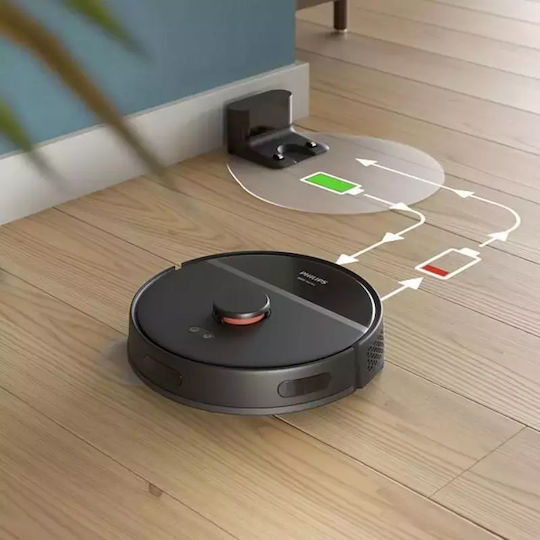 Philips HomeRun 3000 Series Aqua Прахосмукачка Робот с Лазерно Картографиране и Всмукателна Мощност 4000Pa Черна