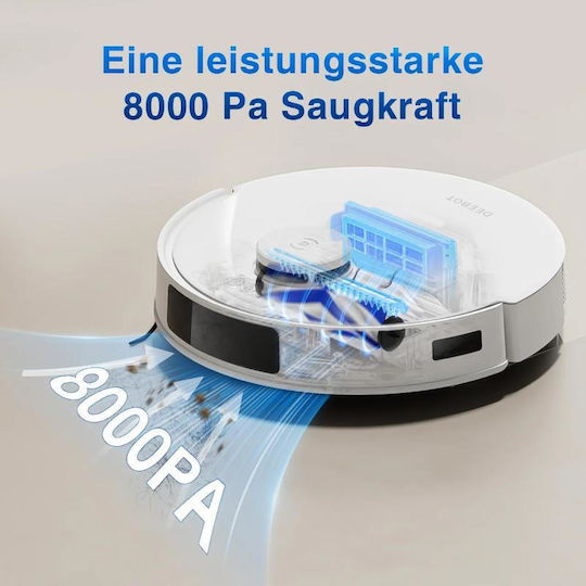 Ecovacs Deebot N20 Aspirator Robot cu Cartografiere Laser și Putere de Aspirație 8000Pa Albă