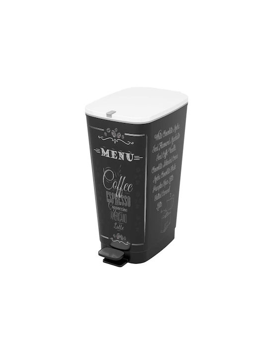 Kis Chic Coffee Menu Plastic Pedal Waste Bin 50lt Black