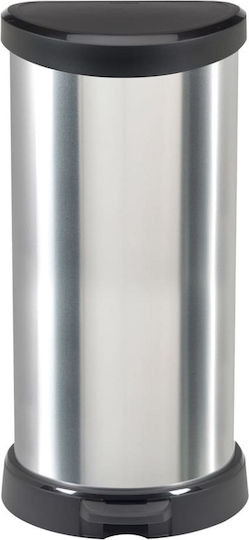 Curver Decobin Abfalleimer Abfall Metallisch mit Pedal Silber 40Es 1Stück