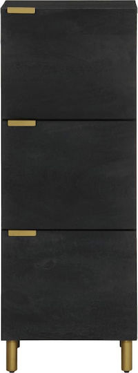 Living Room Display Cabinet Made of Wood and Metal Black 40x33x110cm