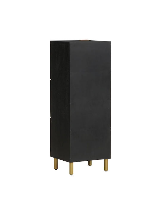 Living Room Display Cabinet Made of Wood and Metal Black 40x33x110cm