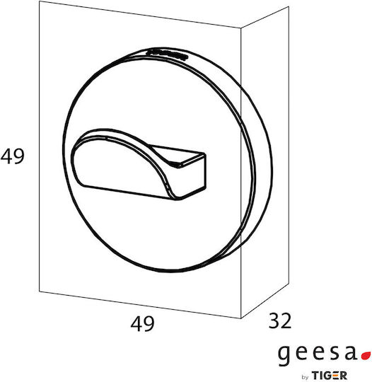 Geesa Άγκιστρο Μπάνιου Μονό με Βίδες