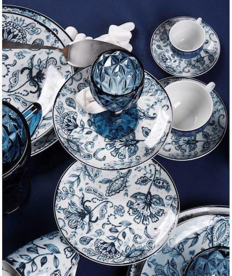 Cryspo Trio Mediterraneo Set of Cups Coffee Porcelain Blue 100ml 6pcs