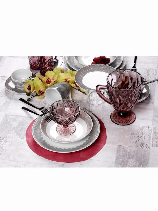 Cryspo Trio Plaza Σετ Φλιτζάνια Καφέ από Πορσελάνη Γκρι 100ml 6τμχ