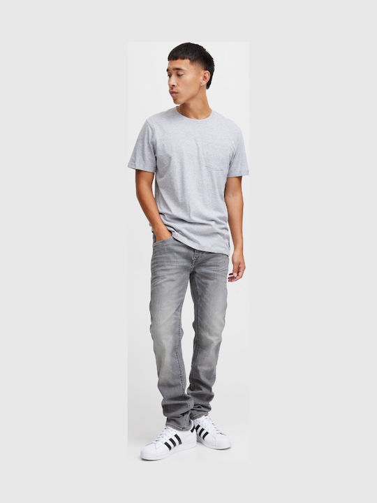 Men's Elastic Jeans Pants with Regular Narrow Fit Gray