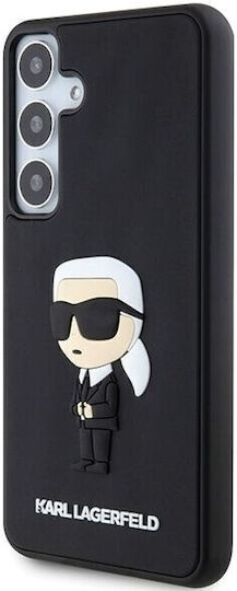 Karl Lagerfeld 3D Rubber Ikonik Umschlag Rückseite Silikon Schwarz (Galaxy S24+)