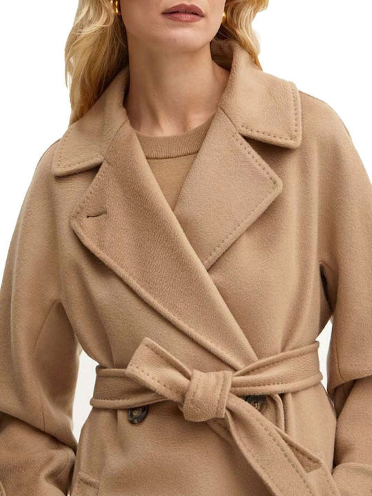 Max Mara Women's Coat with Belt Camel