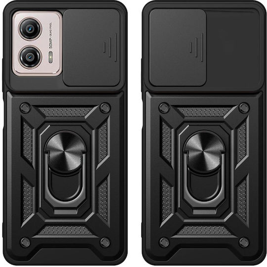 Techsuit Shield Umschlag Rückseite Kunststoff / Silikon Schwarz (Moto G13)