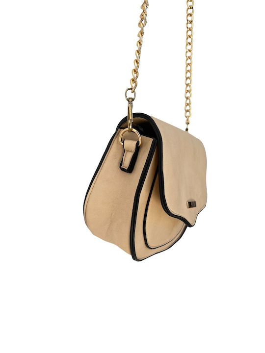 Leder Damentasche Schultertasche Beige