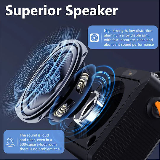 JYX Karaoke Speaker with Wireless Microphones and Lighting Effects JYX-T19-T Black