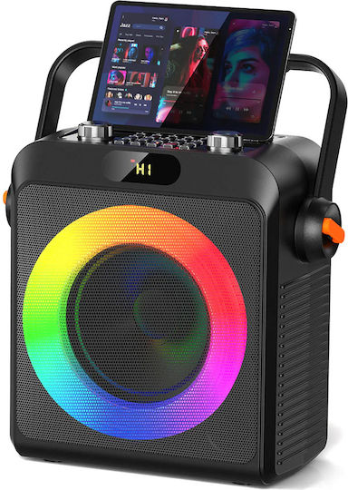 JYX Karaoke Speaker with Wireless Microphones and Lighting Effects JYX-T19-T Black