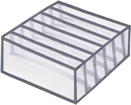 Set 3 Foldable Drawer Organizers Socks Underwear Gray