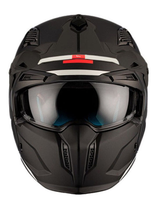 MT Streetfighter SV S A1 Black Matt Motorcycle Helmet Modular ECE 22.06 1350gr with Sun Visor