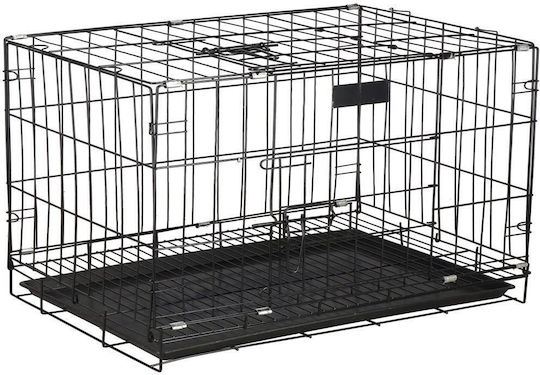 Cușcă de Sârmă pentru Câini Small cu 2 Uși Neagră 93x67x56cm