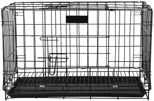 Cușcă de Sârmă pentru Câini Small cu 2 Uși Neagră 93x67x56cm