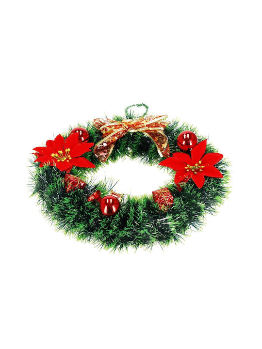 Crăciun Decorativ Plastic Coroană de flori Pe baterii cu Diametru 35cm.