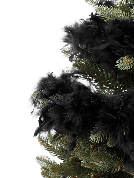 Christmas Tree Decor Garland Fluffy Feather Model Black 180cm