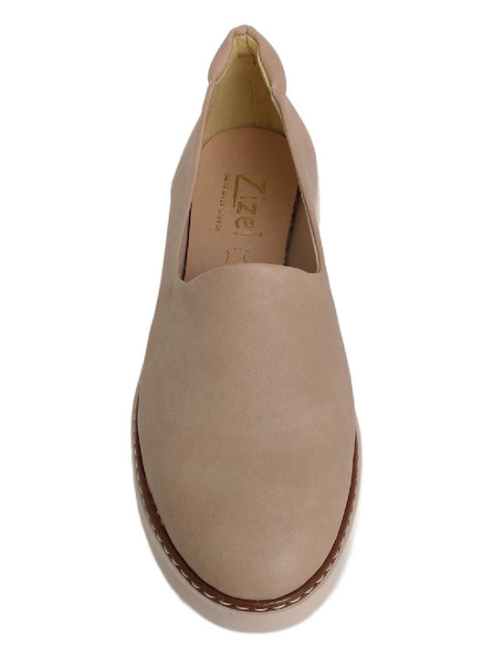 Γυναικεία Slip-On από Συνθετικό Δέρμα Ροζ
