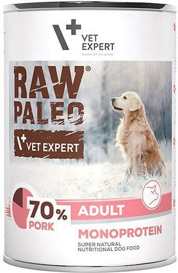VetExpert Paleo Nasses Hundefutter in Dose mit Schweinefleisch ohne Getreide & Gluten 400gr
