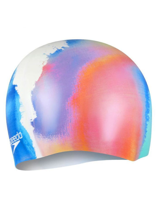 Speedo Digital Printed Cap Silicone Adults Swimming Cap White