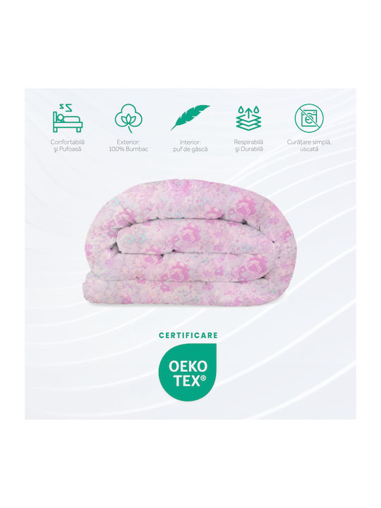 HappyNest Pilotă Semi-dublu De Puf 180x200cm Lila