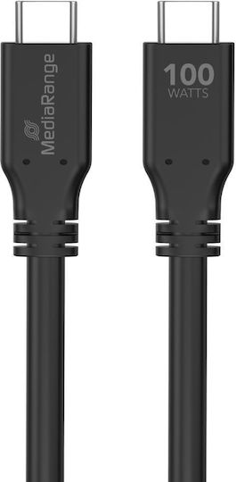 MediaRange USB 3.2 Cable USB-C male - USB-C 100W Μαύρο 3m MRCS218