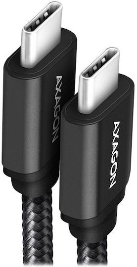 Axagon Braided USB 3.2 Cable USB-C male - USB-C 60W PD Μαύρο 2m BUCM3-CM20AB