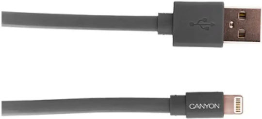 Canyon Flat USB-A to Lightning Cable 12W Grey 0.96m