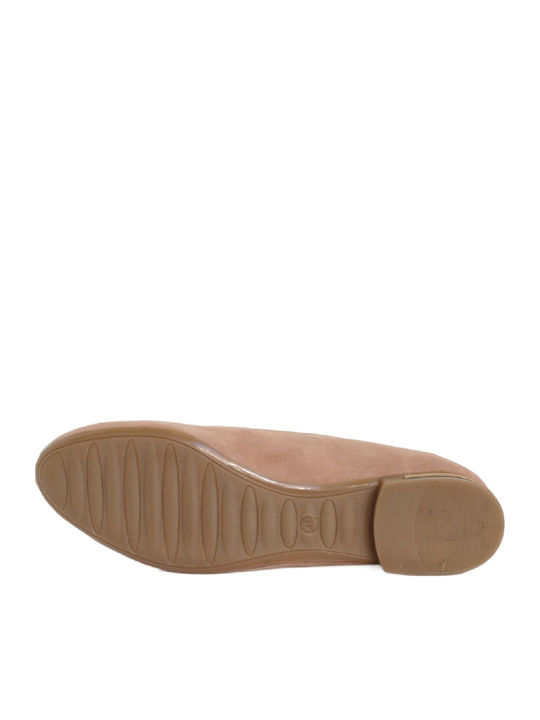 Wildleder Damen Ballerinas in Gold Farbe