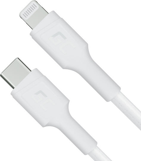 Green Cell USB-C към Lightning кабел 29W Бял 1м (KABGC07W)