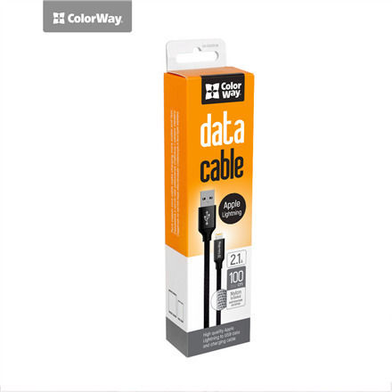 ColorWay USB-A to Lightning Cable 18W Μαύρο 1m CW-CBUL004-BK