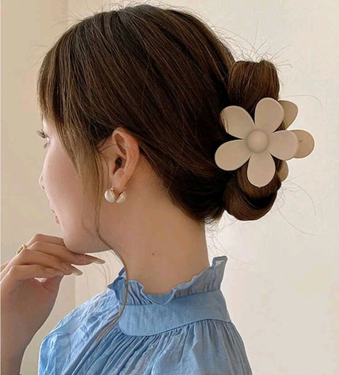 Hair Clip with Flower Fashion Brown 1pcs