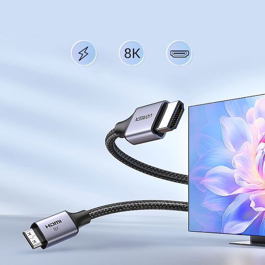 Ugreen HD163 HDMI 2.1 Cable HDMI male - mini HDMI male 1m Black