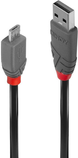 Lindy Regular USB 2.0 to micro USB Cable Γκρι 2m (36733)