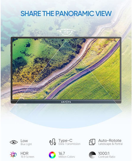 Arzopa A1S HDR Φορητό Monitor 14" FHD 1920x1080