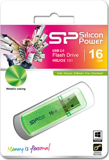 Silicon Power Helios 101 16GB USB 2.0 Stick Verde