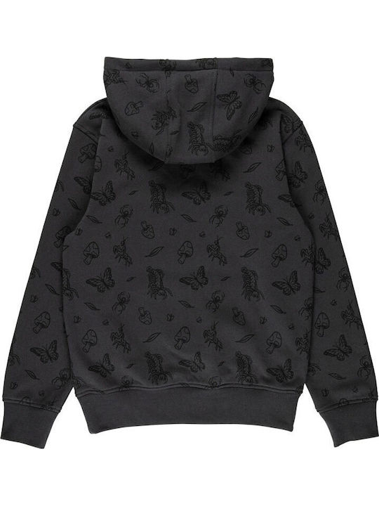 Fleece Kids Sweatshirt with Hood and Pockets Black