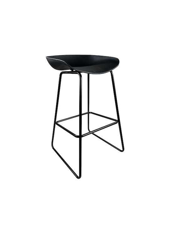 Stool Bar Metallic Victory Black Velvet-Black Metal 2pcs 43x42x85cm